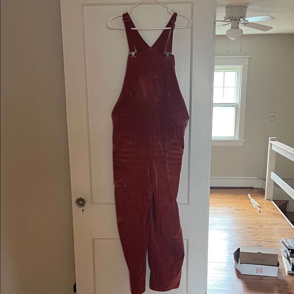 Pilcro Rust Corduroy Overalls